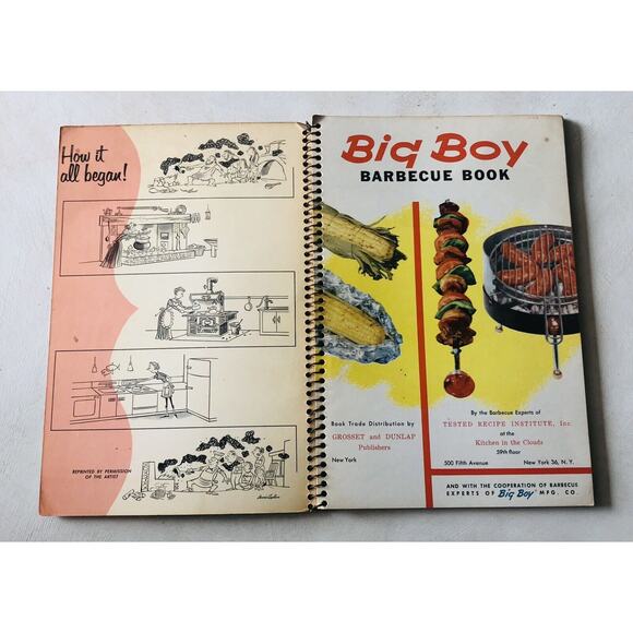 Vintage 1963 Barbecue Cookbook Big Boy Illustrated Recipes Spit Fire Grill Steak - Picture 3 of 16